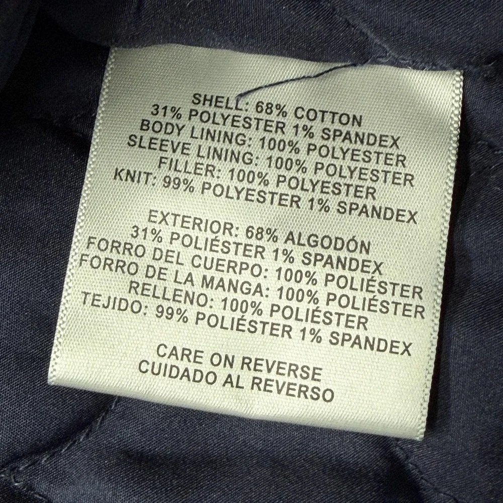 Levi's Jacket Mens Medium Blue Quilted Denim Collared Insulated Snap Pockets‎